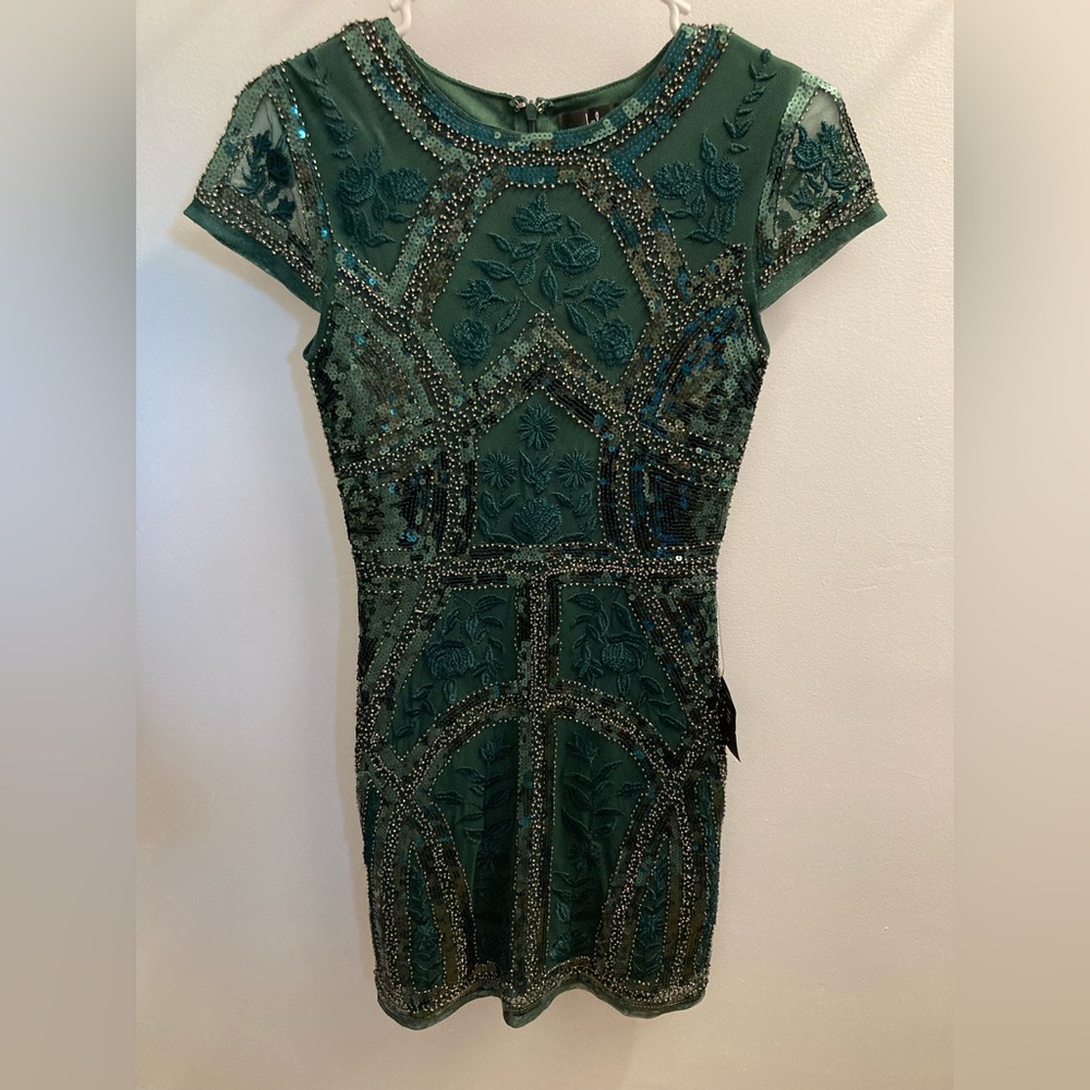 NWT Lulus Emerald Green Sequin Bodycon Dress XS